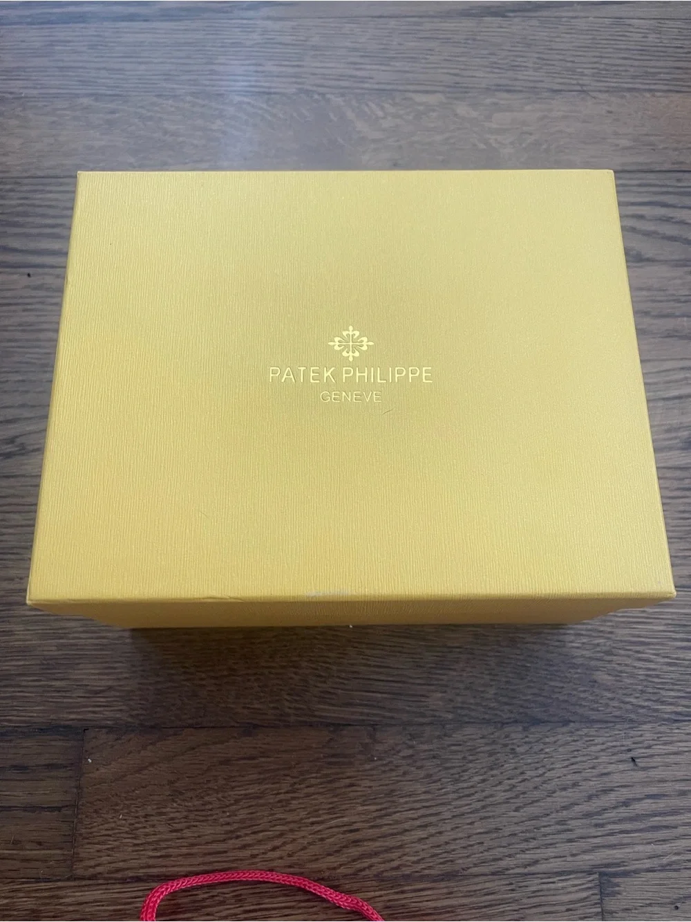 Patek Philippe Leather Watch Presentation Box in Cream and Gold. New condition.